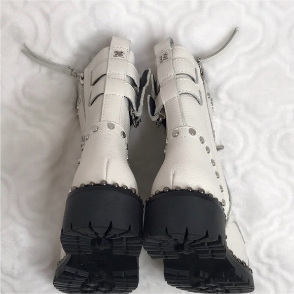 Sam Edelman 5 white Jennifer studded combat boot - Picture 7 of 14